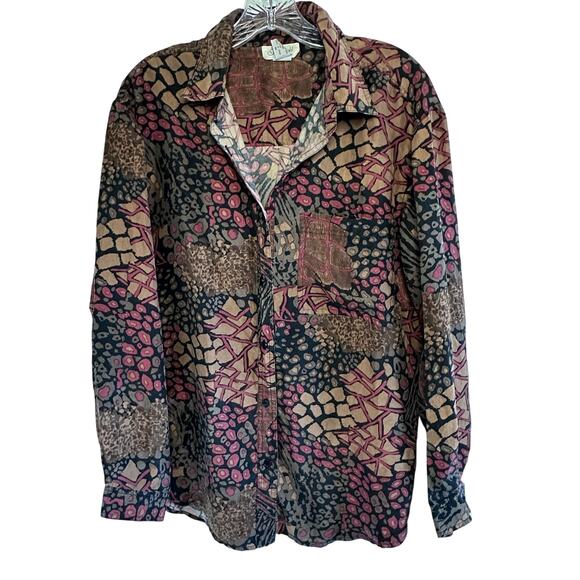 Vintage womans K Arnold long sleeve silk long sleeve button down top size medium - Picture 2 of 5